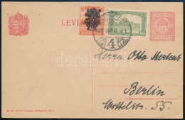 1920 Díjkiegészített Díjjegyes Levelezőlap Berlinbe - Sonstige & Ohne Zuordnung