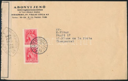 1940 Cenzúrás Levél Párizsba / Censored Cover To Paris - Sonstige & Ohne Zuordnung