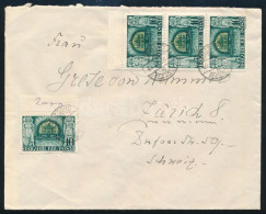 1940 Levél 4 Db Kelet Visszatér Bélyeggel Svájcba / 4 X Mi 638 On Cover To Zürich - Sonstige & Ohne Zuordnung