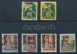 **, * 1945-1946 6 Db Bélyeg Elcsúszott Felülnyomással / 6 Stamps With Shifted Overprint - Autres & Non Classés