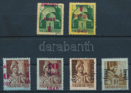 **, * 1945-1946 6 Db Bélyeg Elcsúszott Felülnyomással / 6 Stamps With Shifted Overprint - Other & Unclassified