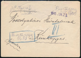 1945 (1. Díjszabás) Ajánlott Levél Szükségragjeggyel és Készpénzes Bérmentesítéssel - Autres & Non Classés