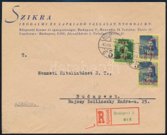 1945 (2. Díjszabás) Budapest Helyi Ajánlott Levél 3 Bélyeggel - Other & Unclassified