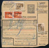 1946 (7. Díjszabás) Csomagszállító 4 Db Bélyeggel és 50P Négyestömb Okmánybélyeggel - Other & Unclassified