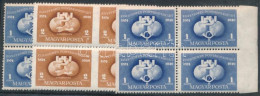 ** 1949 UPU 3 Db Négyestömb, 2 Féle C Fogazással - Altri & Non Classificati