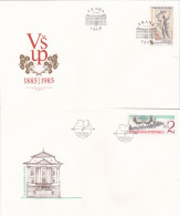 ARHITECTURE 2 COVERS  FDC  CIRCULATED 1985Tchécoslovaquie - Storia Postale