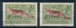 O 1953 Erdei állatok 70f Eltolódott Barna Színnyomat + Támpéldány - Altri & Non Classificati