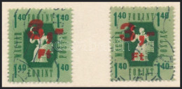 O 1953 Kisegítő 3Ft Kettős Felülnyomással + Támpéldány / Mi P3 With Double Overprint Sign: Leitold - Sonstige & Ohne Zuordnung