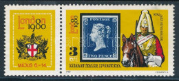 O 1980 LONDON 3Ft Bélyeg A Blue Penny-n Kék Poloska - Sonstige & Ohne Zuordnung