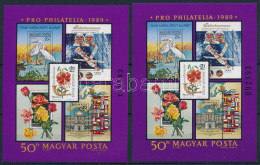 ** 1989 2 Db Pro Philatelia Blokk 3 Ill. 4 Mm Sorszámmal - Other & Unclassified