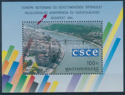 ** 1994 Európai Biztonsági és Együttműködési Konferencia - Budapest Blokk Lemezhibával, Hiányzik Az "I" Betű Alja - Other & Unclassified