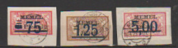 Memel 1921   N° 42 +43 +44 Oblitéré Sur Fragment - Usati