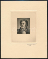 Bodó Sándor (1920-2013): Ludwig Van Beethoven. Rézkarc, Papír. 5,5x4,5 Cm Jelzett, Levelezőlapon - Otros & Sin Clasificación