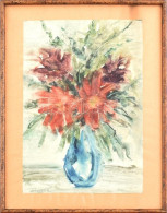 Brusch Péter (1921-1985): Csendélet. Akvarell, Papír, Jelzett, üvegezett Fa Keretben, 35,5×24 Cm - Altri & Non Classificati