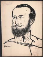 Bardócz Árpád (1882-1938): Klapka György Honvédtábornok, Helyettes Hadügyminiszter Portréja. Tus, Papír. Jelzett. Foltos - Sonstige & Ohne Zuordnung