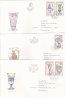 PORCELAIN  3 COVERS  FDC  CIRCULATED 1985 Tchécoslovaquie - Brieven En Documenten