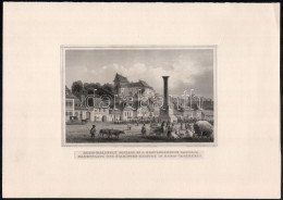 Cca 1860 Ludwig Rohbock (1820-1883) - J. M. Kolb (?-?): Marosvásárhely, Főpiac és A Kegyesrendiek Zárdája / Marktplatz U - Gravuren