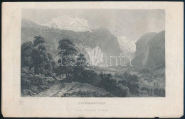 1860 Casper Ulrich Huber: Lauterbrunnen, Acélmetszet, 15×22 Cm - Gravures