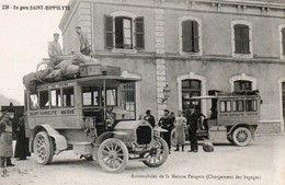 DEPT 25 SAINT HIPPOLYTE AUTOMOBILE DE LA MAISON PEUGEOT TRÈS BELLE ANIMATION 9X14 REIMPRESSION DE CARTES ANCIENNES - Saint Hippolyte