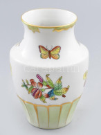 Herendi Viktória Mintás Porcelán Váza. Kézzel Festett, Jelzett, Hibátlan 16 Cm - Other & Unclassified