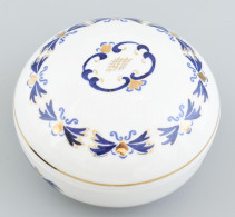 Kalocsa Porcelán Bonbonier, Jelzett, Kopásokkal, D: 12 Cm - Sonstige & Ohne Zuordnung