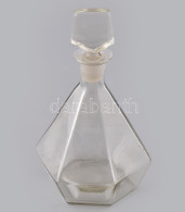 Szögletes Likőrös üveg Csiszolt üveg Dugóval. Hibátlan. 22 Cm - Vidrio & Cristal