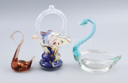 Murano 3 Darab Kézzel Készült Asztaldísz, Kis Kopással M: 11-18 Cm - Glas & Kristal