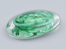 Murano örvényes Színezésű Kézzel Formázott Lapított Asztaldísz, Jelzés Nélkül, Hibátlan, H: 8 Cm - Glas & Kristall