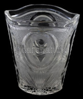 Ólomkristály Váza, Jelzés Nélkül, Gazdagon Csiszolt Mintával, Kis Kopással, M: 20 Cm - Glass & Crystal