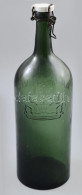Harmatviz Antik Csatos Zöld üveg, Címeres, Kis Kopással, M: 35 Cm - Vidrio & Cristal