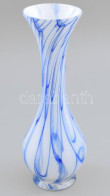 Kékes Színezésű Tejüveg Váza, Jelzés Nélkül, Hibátlan, M: 24 Cm - Glass & Crystal