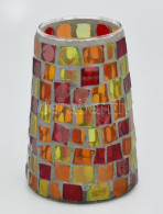 Mozaikolt üvegváza, Jelzés Nélkül, Hibátlan, M: 12 Cm - Vidrio & Cristal