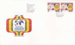 SVETOVA ODBOROVA FEDERACE  COVERS  FDC  CIRCULATED 1985 Tchécoslovaquie - Briefe U. Dokumente