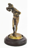 Női Akt, Bronz, Fa Talapzaton, Jelzés Nélkül, M: 17,5 Cm - Altri & Non Classificati