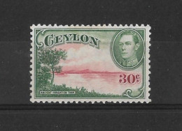 CEYLON 1938 30c SG 393 WATERMARK SIDEWAYS LIGHTLY MOUNTED MINT Cat £13 - Ceylon (...-1947)