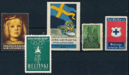 5 Db Finn és Svéd Segélybélyeg, Levélzáró / 5 Finnish And Swedish Poster Stamps - Zonder Classificatie