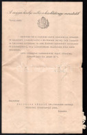 1913 Bp., Gróf Zichy János (1868-1944) Vallás- és Közoktatásügyi Miniszter Autográf Aláírása Kinevezési Okiraton, Felzet - Unclassified