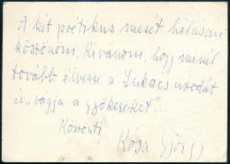 Kósa György (1897-1984) Zeneszerző, Zongoraművész Saját Kezű üdvözlő Sorai Kártyán, Aláírással. - Unclassified