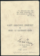 Dr. Kocsis Elemér (1926-2009) Debreceni Püspök Aláírása Egy Nyitható Karácsonyi üdvözleten - Otros & Sin Clasificación