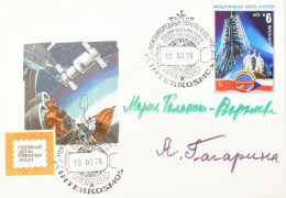 1978 Szovjetunió Szovjet-csehszlovák Közös űrrepülés FDC A Résztvevő űrhajósok Aláírásával - Sonstige & Ohne Zuordnung