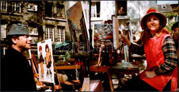 1984 Tomori Ede (1920-1997): Párizs Montmarte - Festők Tere, 2 Db Feliratozott Fotóművészeti Alkotás,20x21 Cm - Other & Unclassified