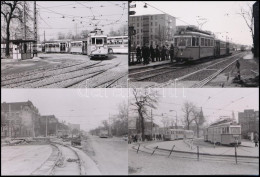 Cca 1970-1980 Budapesti Villamosok, 4 Db Későbbi Nagyítás Még Nem Publikált Negatívokról, 10×15 Cm - Other & Unclassified