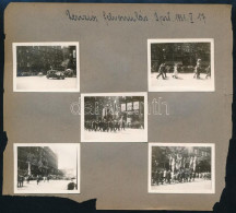 1931 Budapest, Revíziós Felvonulás, 5 Db Albumlapra Ragasztott Fotó, 3,5×4,5 Cm - Other & Unclassified