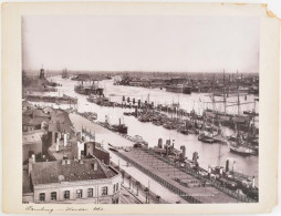 Cca 1900-1910 Hamburg, Kikötő Az Északi-Elbán, Nagyméretű Fotó, Sérült Kartonon, 28x22 Cm - Altri & Non Classificati