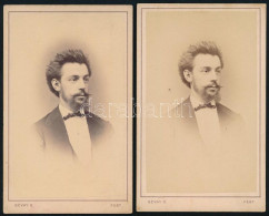 Cca 1860-1870 Fiatalember 2 Db Portréfotója, Keményhátú Fotó Gévay Béla Pesti Műterméből, 10x6 Cm - Autres & Non Classés