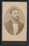 Cca 1880-1890 Férfiportré, Vizitkártya Imre János Kecskeméti Műterméből, 10,5x6,5 Cm - Autres & Non Classés