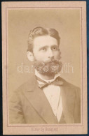 Cca 1880 Úr Portréja, Vizitkártya Klösz György Budapesti Műterméből, 10,5x6,5 Cm - Autres & Non Classés