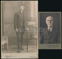 Cca 1910-1936 Bajszos Urak, 2 Db Keményhátú Fotó, Kozma (Újpest) és Illiás Anna (Orosháza), A Hátoldalon Feliratozva, 10 - Otros & Sin Clasificación