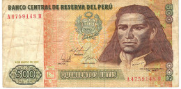 PERU P135 500 INTIS 6.3.1986  #A/H FINE - Perú