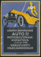 Cca 1936 Budapesti Árumintavásár Autó és Motorcsónak Kiállítás Reklám Nyomtatvány 8x13 Cm - Publicités